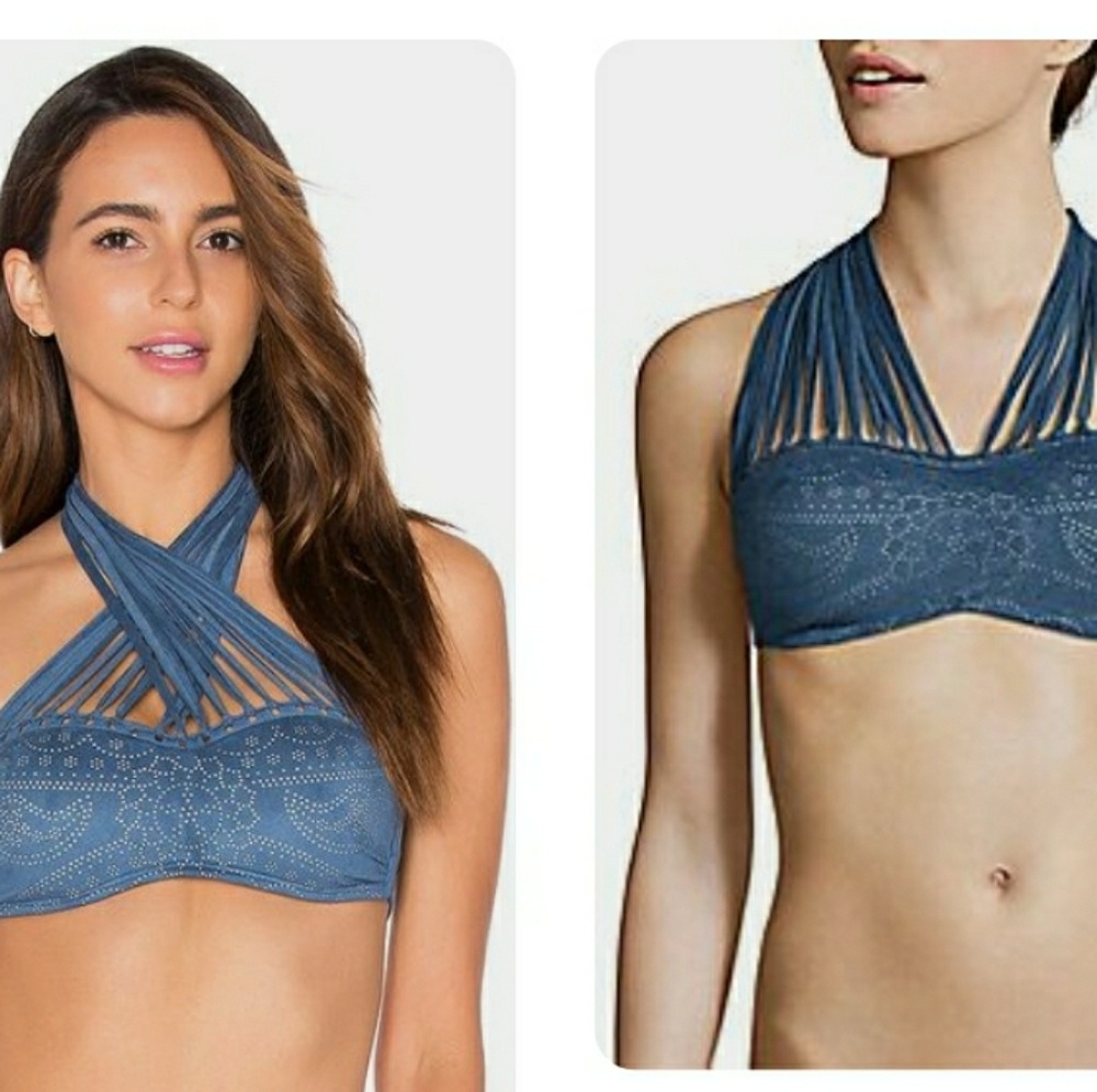 PilyQ suede bikini halter top D